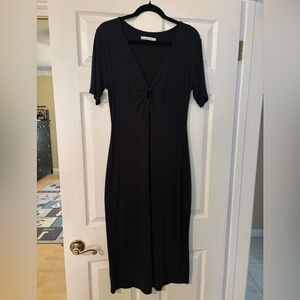 Abercrombie & Fitch Black Midi Dress
